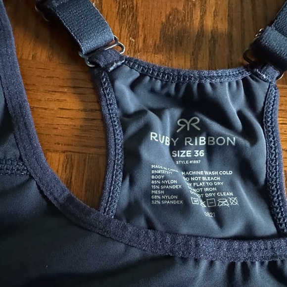 Slate Blue Ruby Ribbon Sports Bra Size 36 - Picture 3 of 3